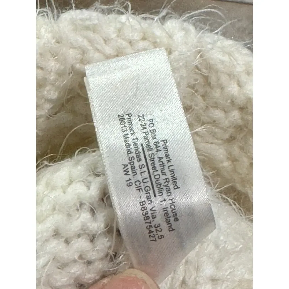 Primark Ivory Cable Knit Double Pom Pom Sweater Hat Beanie